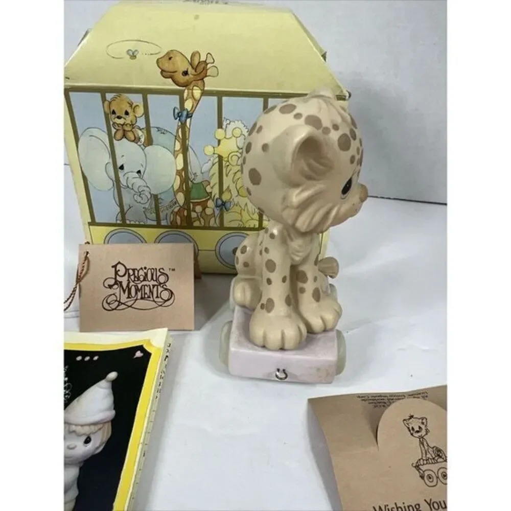 Vintage 1987 PRECIOUS MOMENTS‎ Birthday Train Series - #7 Leopard- 109479 - MIB